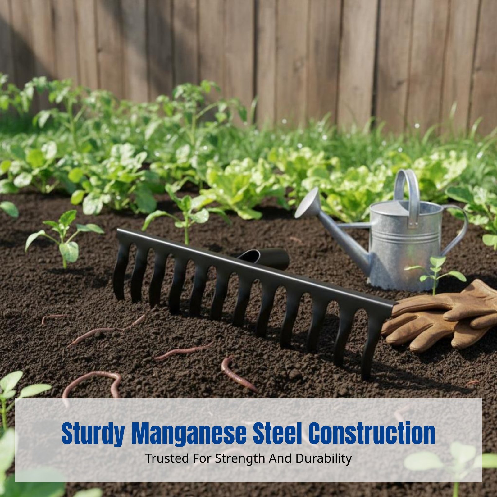 Gardening Tools Rake - Manganese Steel Spiral Rake, Multi-Functional Agricultural