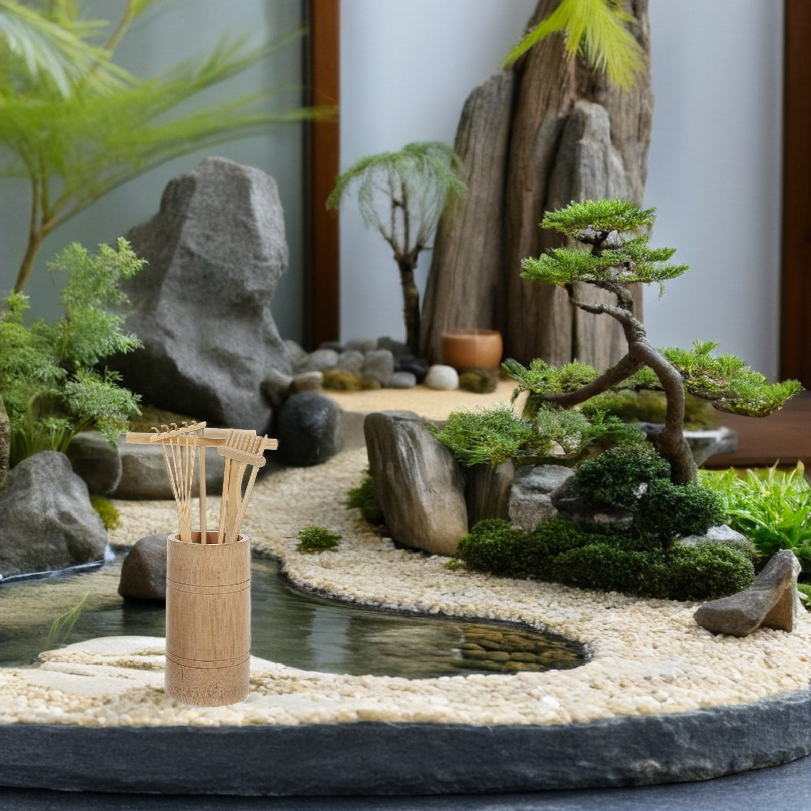 Gardening Tools Rake - 1Set Zen Sand Rake Set Miniature