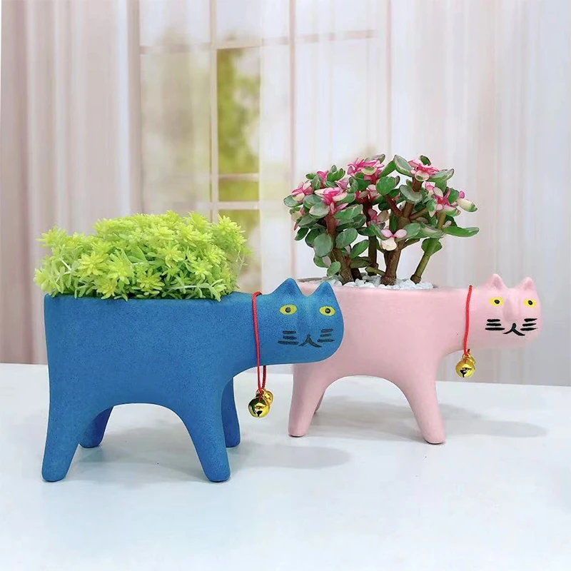 Gardening Tools Cute - Cat Flower Pot Creative Cute Ceramic