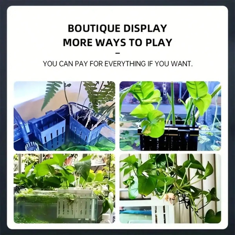 Aquarium Plant Holder Black Pl - Aquaponics Fish Tank ulasan dan harga