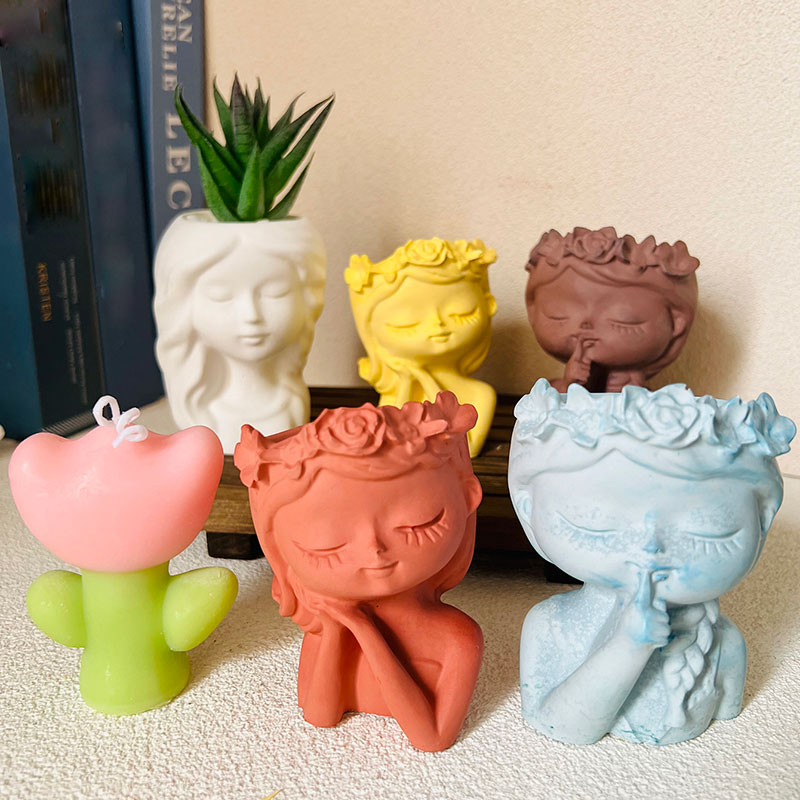 Cute Girl Plant Pot Silicone M - Gardening Tools Cute ulasan dan harga