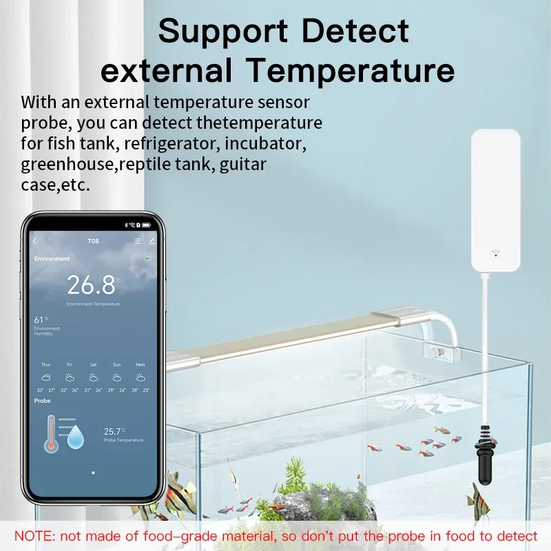 Tuya WiFi Temperature Humidity - Aquaponics Fish Tank ulasan dan harga