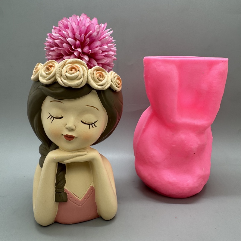 Cute girl flower pot silicone  - Gardening Tools Cute ulasan dan harga