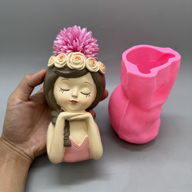 Cute girl flower pot silicone  - Gardening Tools Cute ulasan dan harga