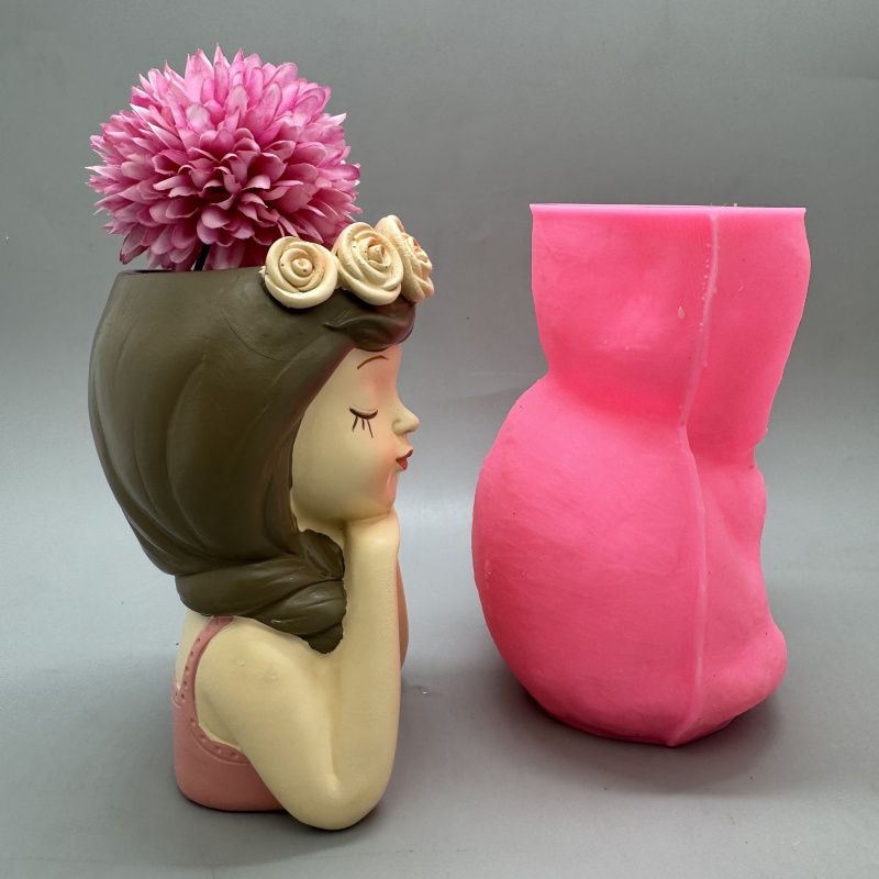 Cute girl flower pot silicone  - Gardening Tools Cute ulasan dan harga