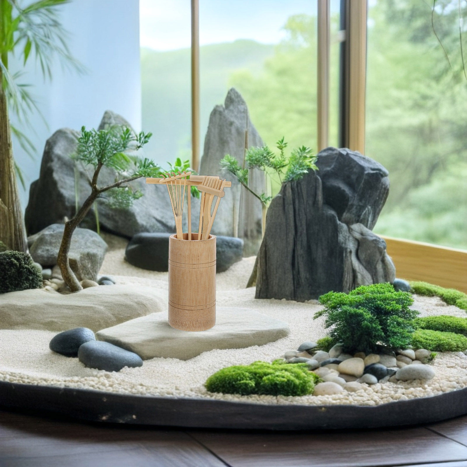 1Set Zen Sand Rake Set Miniatu - Gardening Tools Rake ulasan dan harga