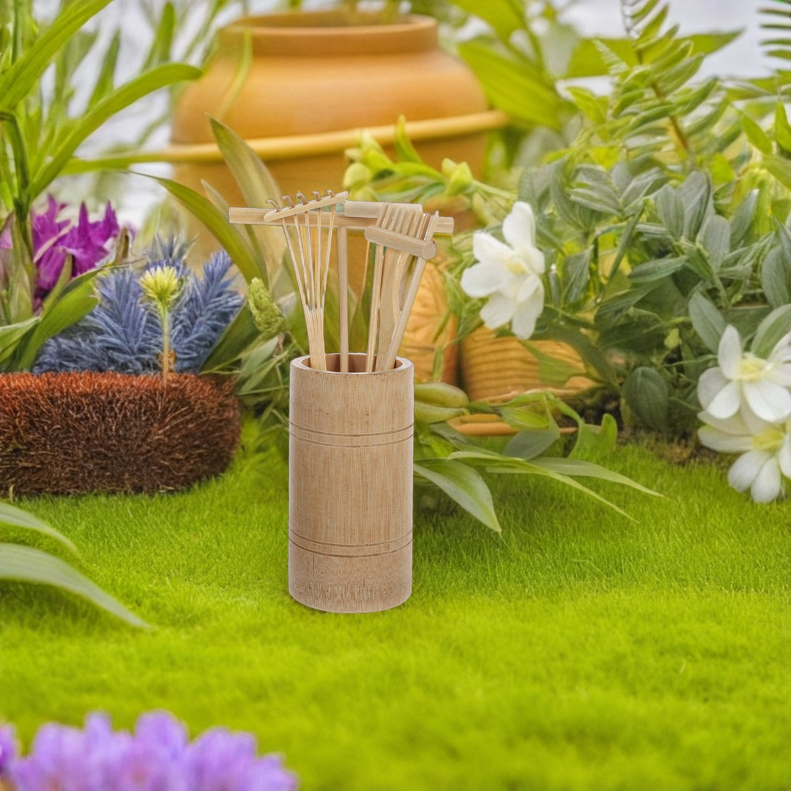 1Set Zen Sand Rake Set Miniatu - Gardening Tools Rake ulasan dan harga