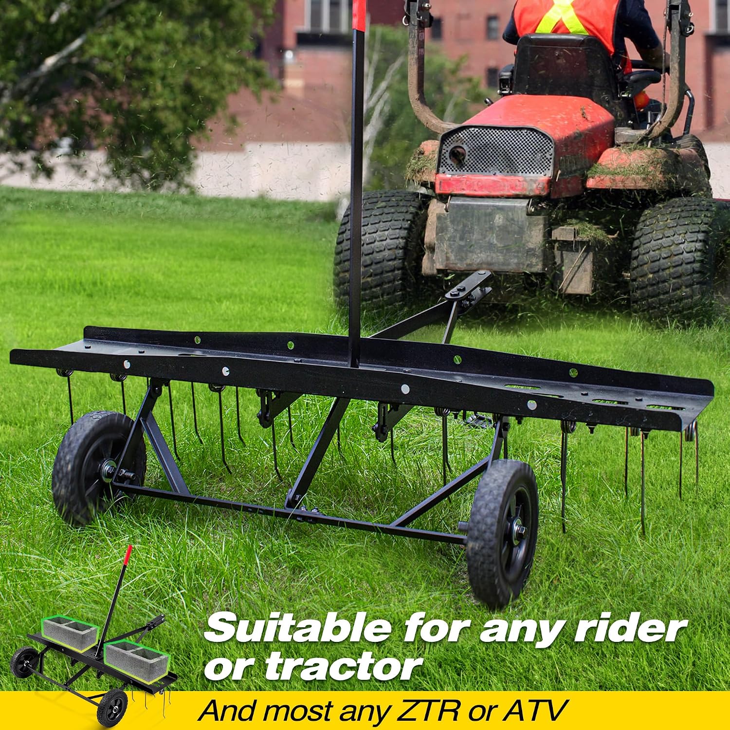 Tow Behind Lawn Dethatcher Rak - Gardening Tools Rake ulasan dan harga