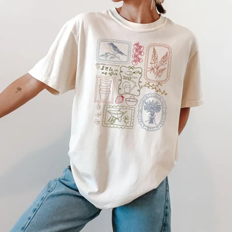 Country Style Print T-Shirt Wo - Junior Gardening Tools ulasan dan harga