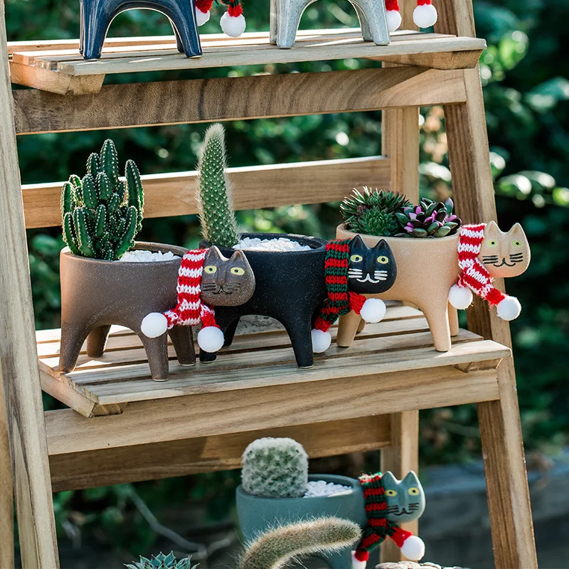 Cat Flower Pot Creative Cute C - Gardening Tools Cute ulasan dan harga